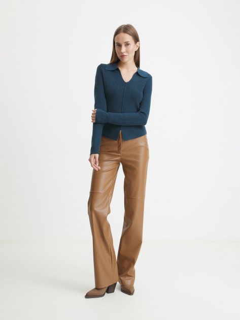 Женский пуловер MAISON DAVID, Артикул 6W2225, зелено-синий | 4273190. Ракурс 2