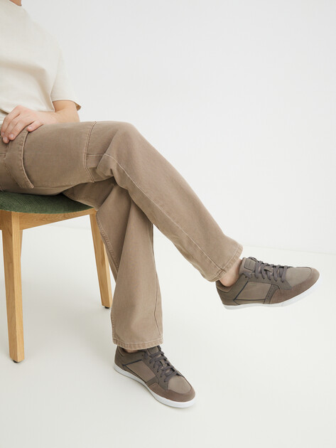 Мужские кеды GEOX U WALEE, Артикул U552CB, серо-коричневый | 4274992. Ракурс 2