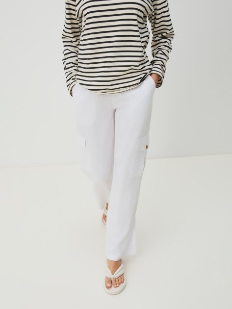 Женские брюки карго MAISON DAVID, Артикул BLN929, белый | 4278436. Ракурс 5