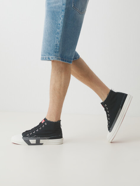 Мужские высокие кеды из денима DIESEL VERSE, Артикул Y03505, черный | 4278879. Ракурс 2