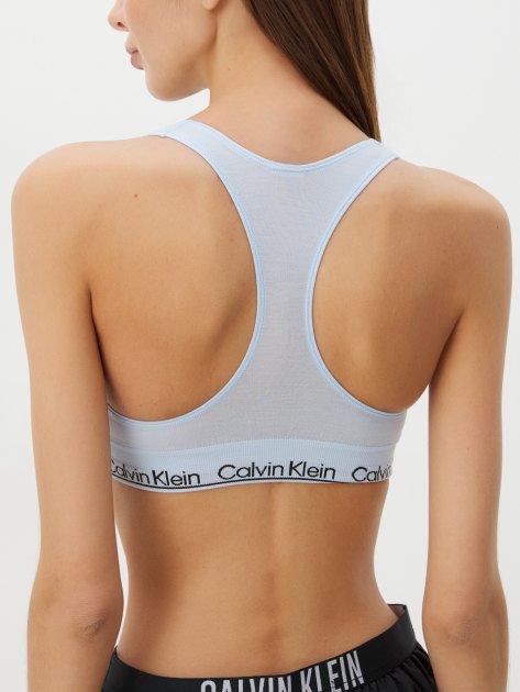 Женский топ CALVIN KLEIN RACERBACK BRALETTE, Артикул 000QF7317E, голубой | 4281464. Ракурс 2