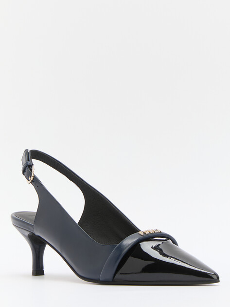 Женские туфли с открытой пяткой (слингбэк) FURLA FURLA CORE, Артикул YJ09FCD, темно-синий | 4284124. Ракурс 3