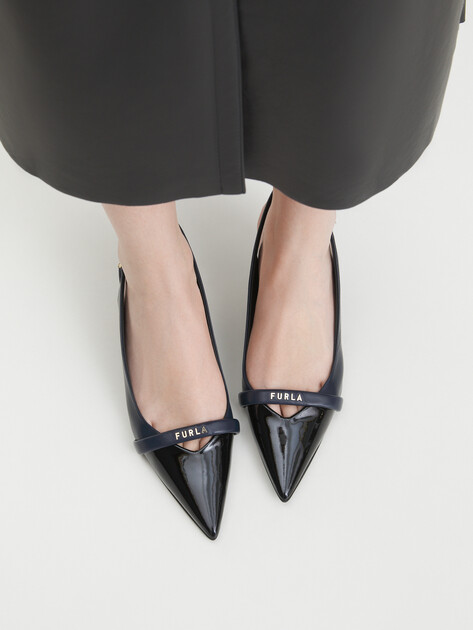 Женские туфли с открытой пяткой (слингбэк) FURLA FURLA CORE, Артикул YJ09FCD, темно-синий | 4284124. Ракурс 7