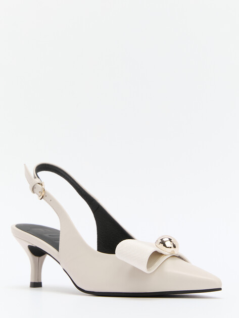 Женские туфли с открытой пяткой (слинг-бэк) FURLA FURLA SFERA, Артикул YJ05SFE, серовато-бежевый | 4284260. Ракурс 3