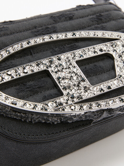 Женская сумка на плечо из денима DIESEL 1DR, Артикул X08396, черный | 4285109. Ракурс 3