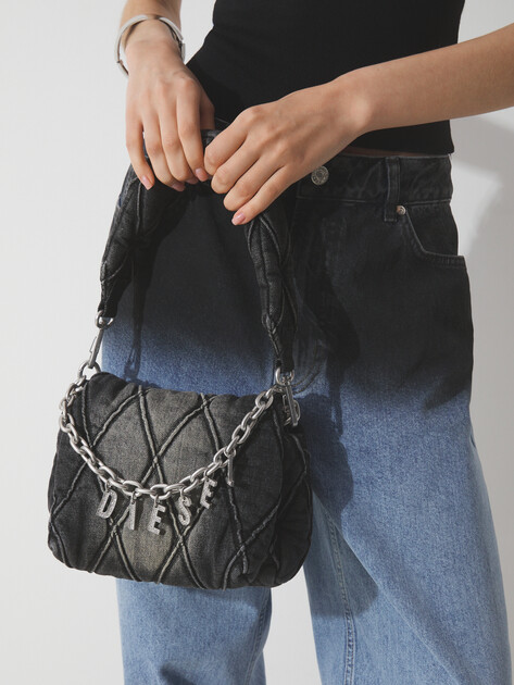 Женская сумка на плечо DIESEL CHARM-D, Артикул X09597, темно-серый | 4285488. Ракурс 2