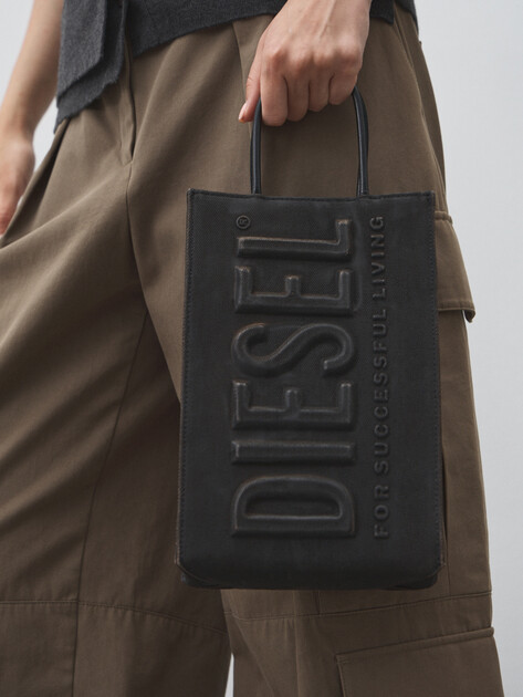 Мужская сумка с ручками из денима DIESEL LES SHOPPERS, Артикул X10282, черный | 4285559. Ракурс 5