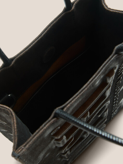 Мужская сумка с ручками из денима DIESEL LES SHOPPERS, Артикул X10282, черный | 4285559. Ракурс 4