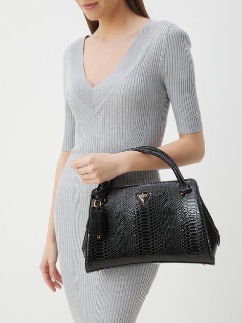 Женская сумка с ручками GUESS ANNITA GIRLFRIEND SATCHEL, Артикул HWKB9499060, черный | 4286418. Ракурс 2