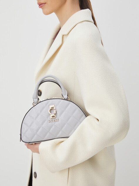 Женская сумка с ручками GUESS BESSEY BOWLER, Артикул HWGG9522050, бледно-серый | 4286501. Ракурс 2
