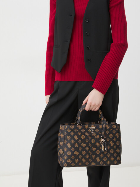 Женский тоут GUESS DORYS LUXURY SATCHEL, Артикул HWPM9521060, темно-коричневый | 4286519. Ракурс 2 Женский тоут GUESS DORYS LUXURY SATCHEL, Артикул HWPM9521060, темно-коричневый | 4286519. Ракурс 2