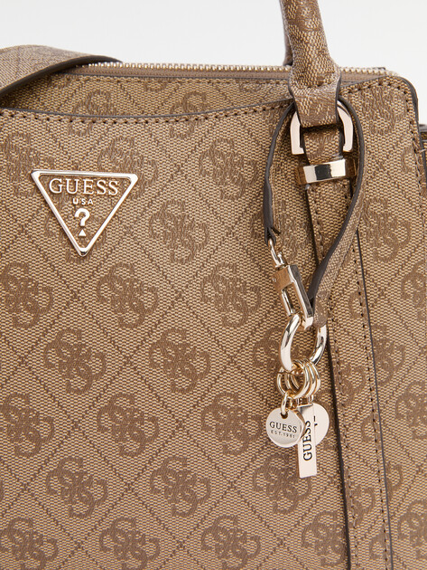 Женский тоут GUESS ECO ERICA 2 COMP SATCHEL, Артикул HWESG951006, темно-бежевый | 4286549. Ракурс 3