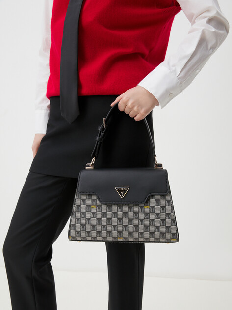 Женская сумка  GUESS G WAVE TOP HANDLE FLAP, Артикул HWJT9344200, черный | 4286614. Ракурс 2