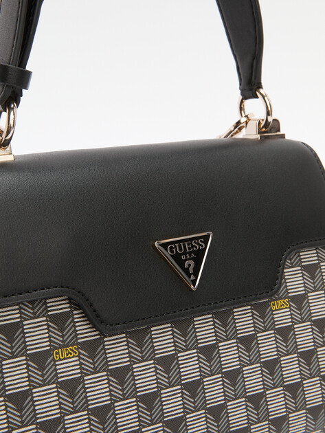 Женская сумка  GUESS G WAVE TOP HANDLE FLAP, Артикул HWJT9344200, черный | 4286614. Ракурс 3