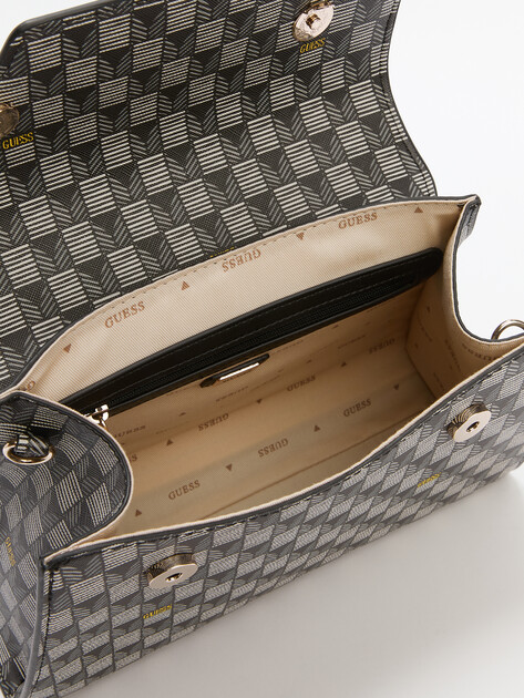 Женская сумка  GUESS G WAVE TOP HANDLE FLAP, Артикул HWJT9344200, черный | 4286614. Ракурс 5