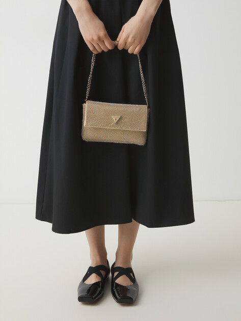 Клатч GUESS ZALINA FLAP CLUTCH, Артикул HWRP9350700, золотой | 4286890. Ракурс 2