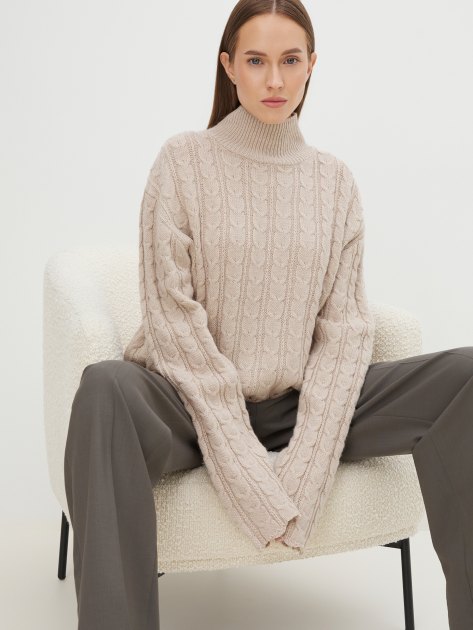 Женский свитер MAISON DAVID, Артикул 2024-007, серовато-бежевый | 4286980. Ракурс 5