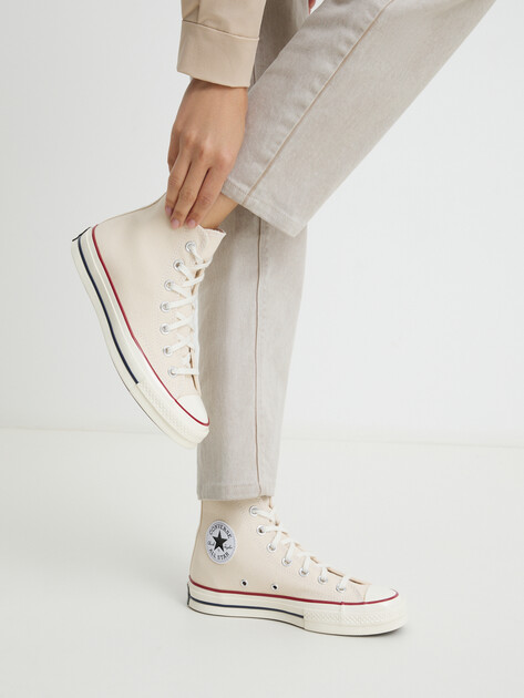 Высокие кеды CONVERSE CHUCK 70 CANVAS, Артикул 162053, молочно-бежевый | 4287739. Ракурс 2