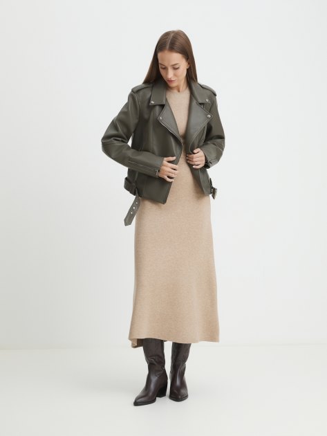 Женская косуха MAISON DAVID DEBBY, Артикул DEBBY, темный хаки | 4288556. Ракурс 2