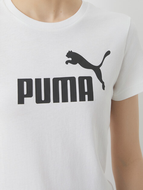 Женская футболка PUMA ESS No. 1 Logo Tee, Артикул 682370, белый | 4288983. Ракурс 3