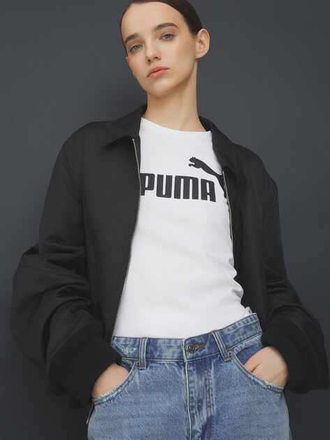 Женская футболка PUMA ESS No. 1 Logo Tee, Артикул 682370, белый | 4288983. Ракурс 5