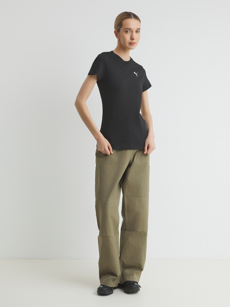 Женская футболка PUMA ESS Tee, Артикул 682374, черный | 4289103. Ракурс 2 Женская футболка PUMA ESS Tee, Артикул 682374, черный | 4289103. Ракурс 2