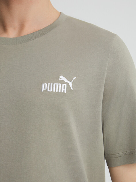 Мужская футболка PUMA ESS Small No. 1 Logo Tee (s), Артикул 682535, светлый хаки | 4289280. Ракурс 3