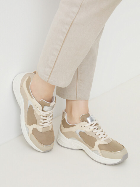 Женские кроссовки GEOX D ZARVIA, Артикул D55YLA, темно-бежевый | 4290623. Ракурс 2