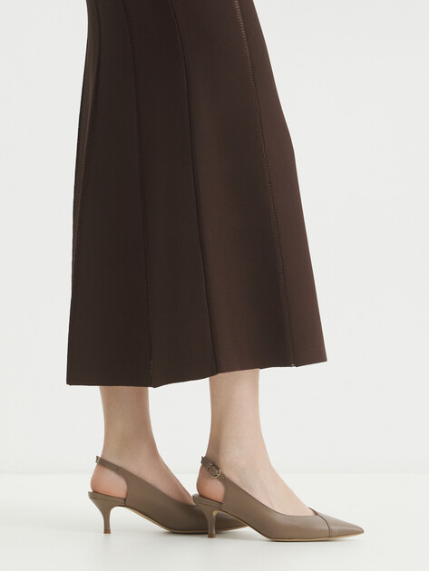 Женские туфли с открытой пяткой (слинг-бэк) FURLA FURLA CORE, Артикул YJ22FCD, серо-коричневый | 4291654. Ракурс 2