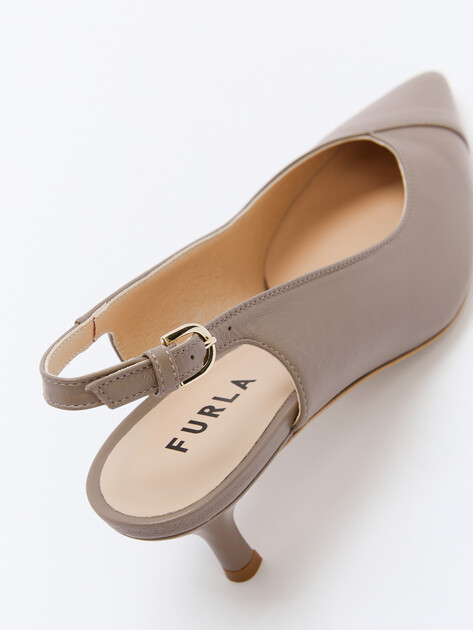 Женские туфли с открытой пяткой (слинг-бэк) FURLA FURLA CORE, Артикул YJ22FCD, серо-коричневый | 4291654. Ракурс 6