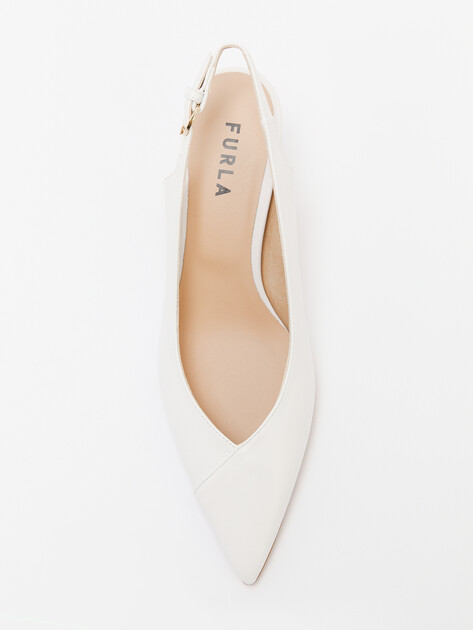 Женские туфли с открытой пяткой (слингбэк) FURLA FURLA CORE, Артикул YJ22FCD, белый | 4291668. Ракурс 5 Женские туфли с открытой пяткой (слингбэк) FURLA FURLA CORE, Артикул YJ22FCD, белый | 4291668. Ракурс 5