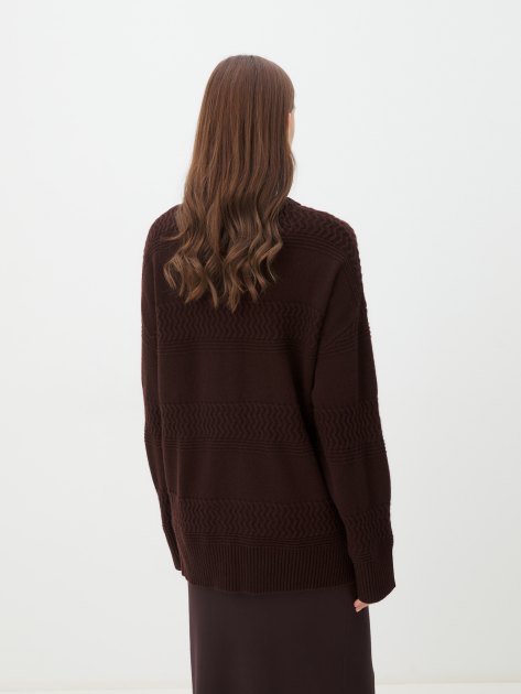 Женский свитер MAISON DAVID, Артикул QM060, темно-коричневый | 4292157. Ракурс 4