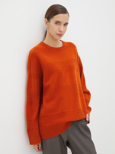 Женский свитер MAISON DAVID, Артикул QM060, темно-оранжевый | 4292175. Ракурс 5