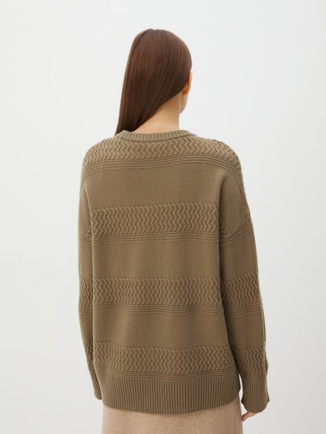 Женский свитер MAISON DAVID, Артикул QM060, коричнево-зеленый | 4292195. Ракурс 4