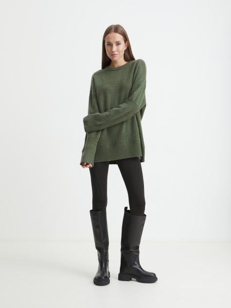Женский свитер MAISON DAVID, Артикул QM060, темно-зеленый | 4292197. Ракурс 2