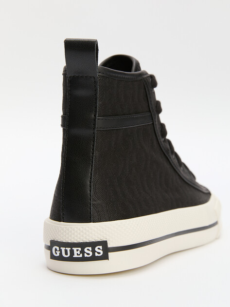 Женские высокие кеды GUESS COLYN, Артикул FLPCOLFAL12, черный | 4292937. Ракурс 6