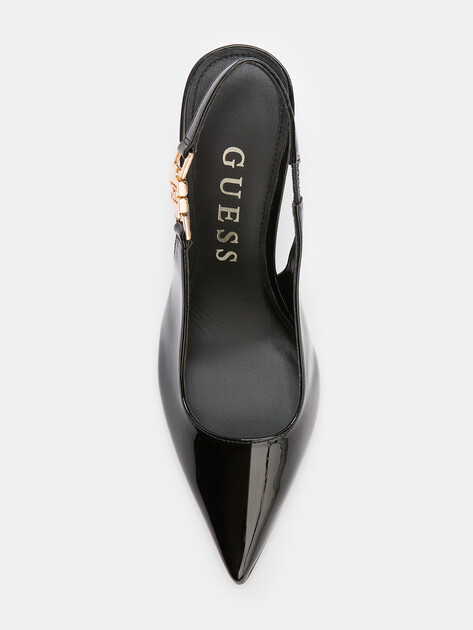 Женские туфли с открытой пяткой (слингбэк) GUESS NASSHA, Артикул FLPNASPAF05, черный | 4293300. Ракурс 5