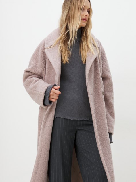 Женское пальто тедди MAISON DAVID JULIA_TEDDY, Артикул JULIA_TEDDY, серо-розовый | 4293685. Ракурс 5