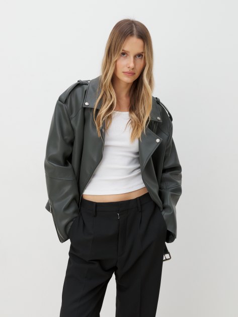 Женская косуха MAISON DAVID ANDREE, Артикул ANDREE, серо-зеленый | 4294271. Ракурс 5