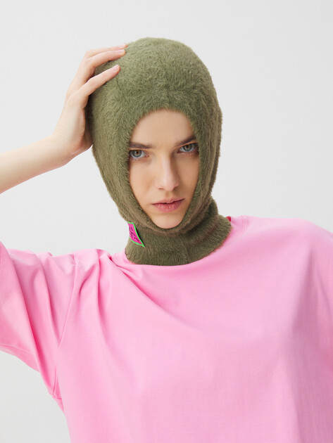 Балаклава MM6 MAISON MARGIELA HAT, Артикул S62TC0042, зеленый | 4297691. Ракурс 4