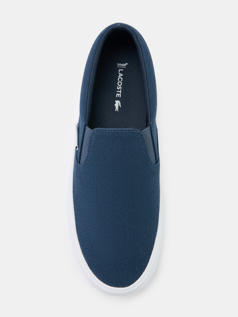 Мужские слипоны LACOSTE SLIP-ON BASE 224 1 CMA, Артикул 748CMA0026, темно-синий | 4300510. Ракурс 4 Мужские слипоны LACOSTE SLIP-ON BASE 224 1 CMA, Артикул 748CMA0026, темно-синий | 4300510. Ракурс 4