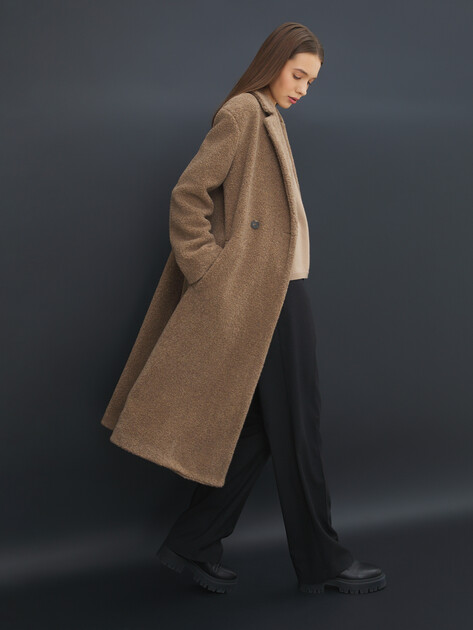 Женское пальто тедди MAISON DAVID MALTA_TEDDY, Артикул MALTA_TEDDY, серо-коричневый | 4301579. Ракурс 5