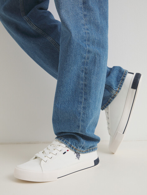 Мужские кеды U.S.POLO ASSN. FRANK GLB 5FX, Артикул 101938041, белый | 4302077. Ракурс 2