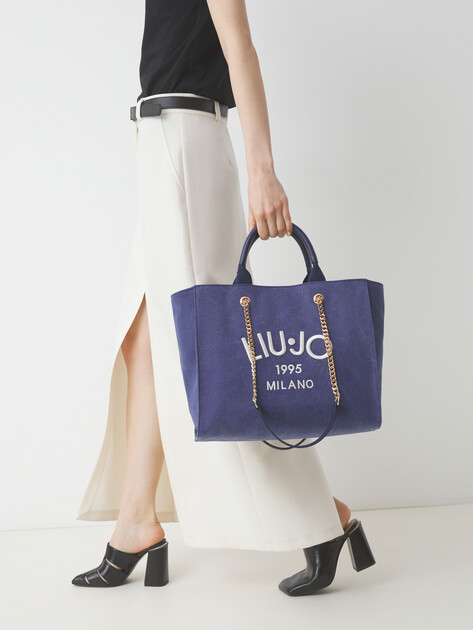 Женский тоут LIU∙JO ECS L TOTE, Артикул AA5004, темно-синий | 4302600. Ракурс 2 Женский тоут LIU∙JO ECS L TOTE, Артикул AA5004, темно-синий | 4302600. Ракурс 2