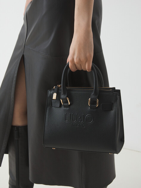 Женская сумка с ручками LIU∙JO S SATCHEL, Артикул AA5150, черный | 4306499. Ракурс 2