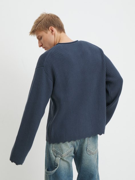 Мужской свитер MAISON DAVID, Артикул 2024-004, серо-синий | 4309645. Ракурс 4