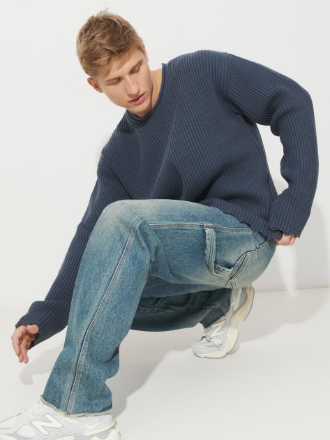 Мужской свитер MAISON DAVID, Артикул 2024-004, серо-синий | 4309645. Ракурс 5