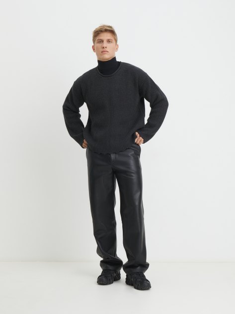 Мужской свитер MAISON DAVID, Артикул 2024-004, антрацитово-серый | 4309652. Ракурс 2