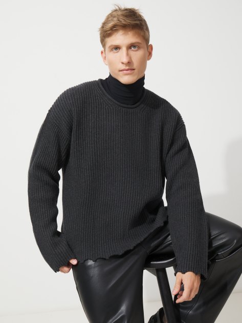 Мужской свитер MAISON DAVID, Артикул 2024-004, антрацитово-серый | 4309652. Ракурс 4