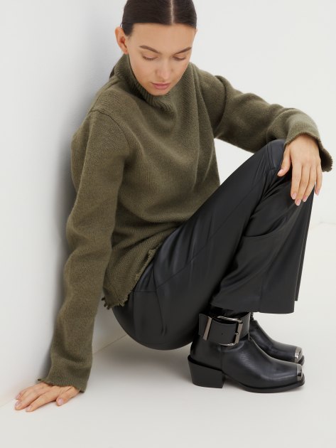 Женский свитер MAISON DAVID, Артикул 2024-014, коричневато-зеленый | 4309709. Ракурс 5